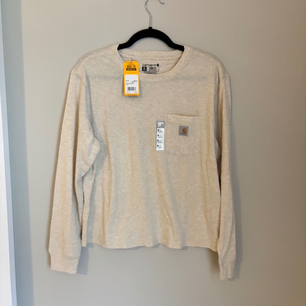 Carhartt Womens TENCEL Fiber Series Loose Fit Long Sleeve Pocket Tee TK6121-W M